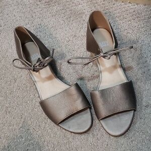 EILEEN FISHER Ely Lace-up SANDALS 6.5 Metallic Bronze LEATHER NEW